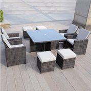 Direct Wicker 4 Seats Square Outdoor Patio Dining Set PAD-3233B