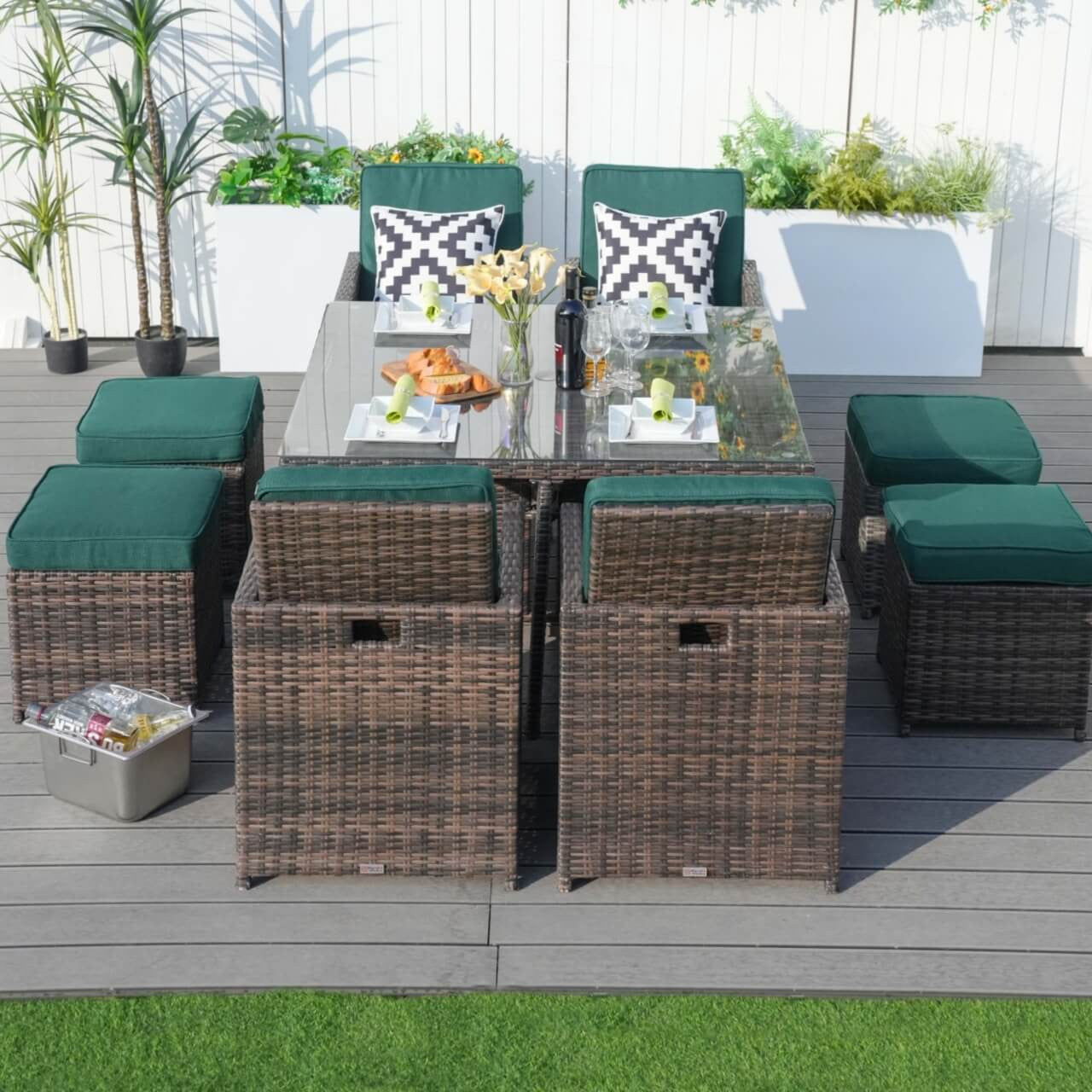 Direct Wicker 4 Seats Square Outdoor Patio Dining Set PAD-3233B