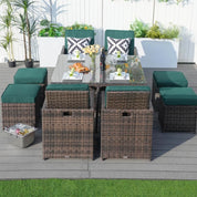 Direct Wicker 4 Seats Square Outdoor Patio Dining Set PAD-3233B