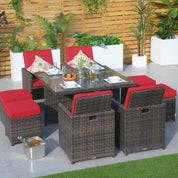 Direct Wicker 4 Seats Square Outdoor Patio Dining Set PAD-3233B