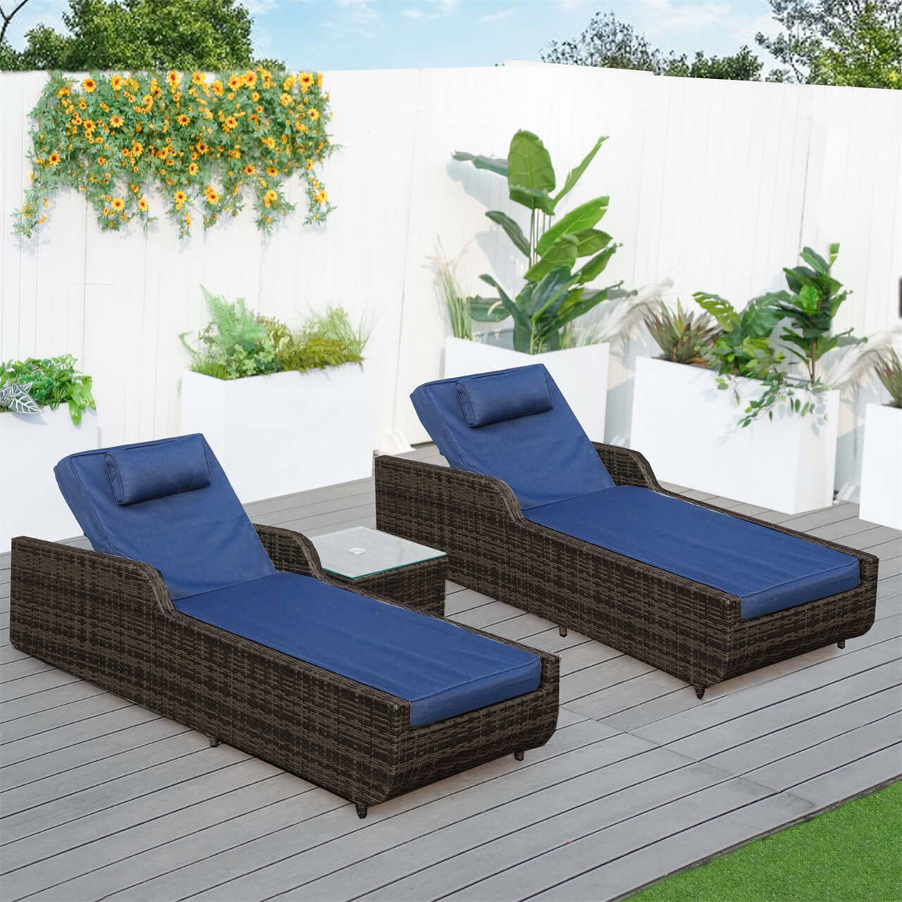 Direct Wicker Outdoor Wicker Chaise Lounge with Armrest PAL-1127B