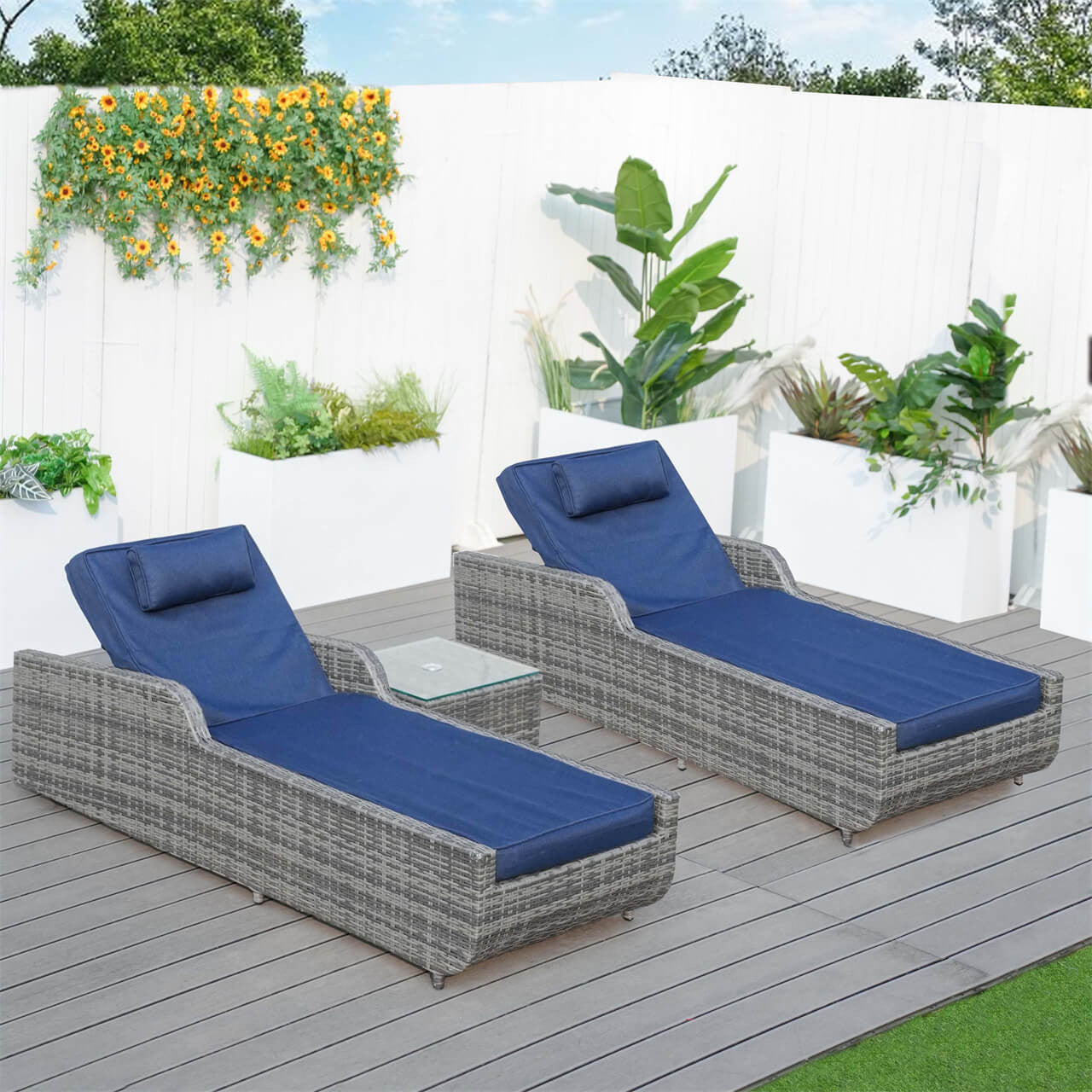 Direct Wicker Outdoor Wicker Chaise Lounge with Armrest PAL-1127B