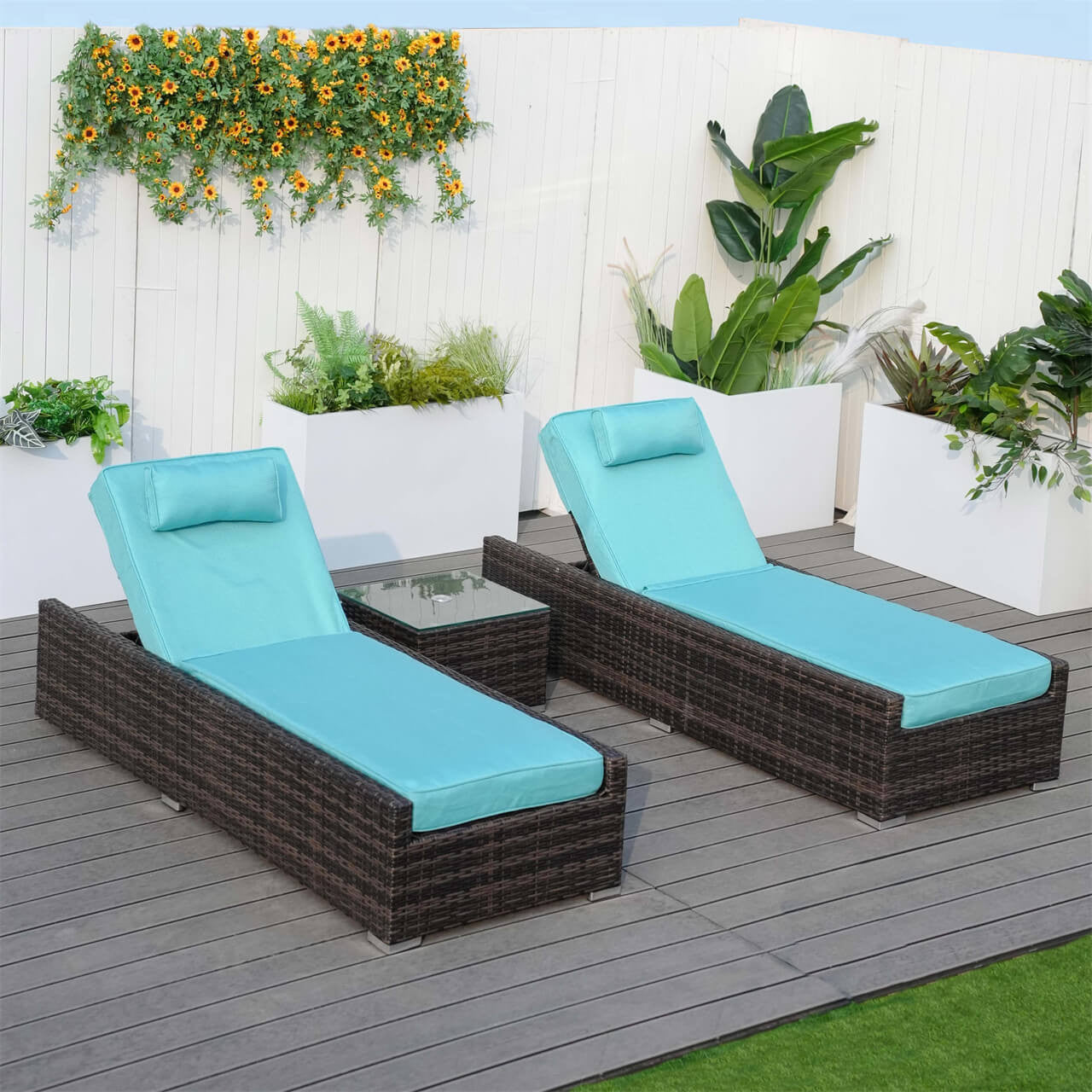 Direct Wicker Outdoor Wicker Chaise Lounge with Armrest PAL-1127B