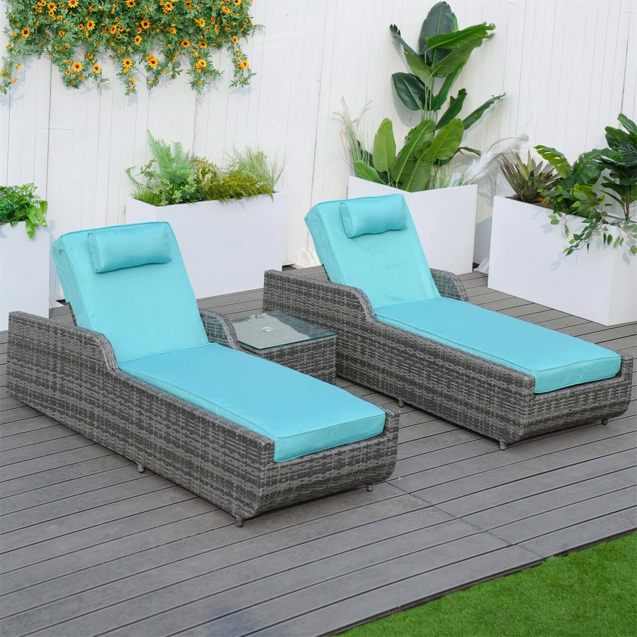 Direct Wicker Outdoor Wicker Chaise Lounge with Armrest PAL-1127B