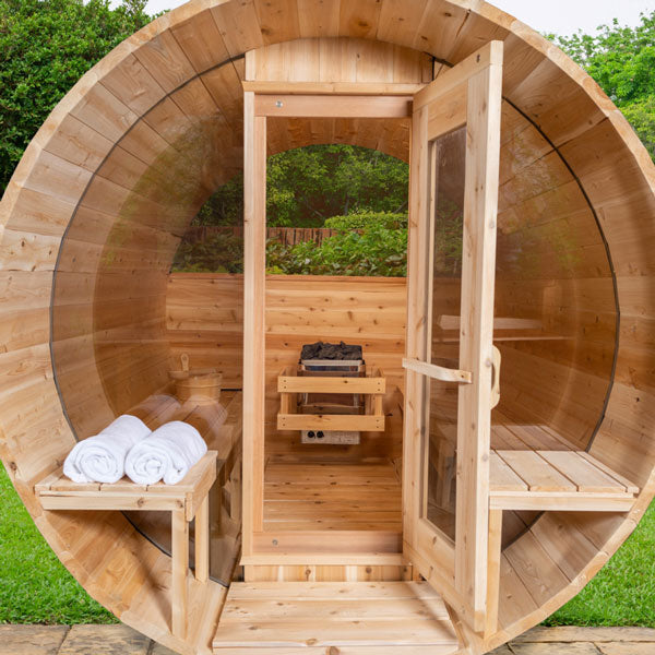 Dundalk Leisurecraft Serenity MP Barrel Cedar Traditional Steam Sauna, Outdoor/Indoor (CTC2245MPE)