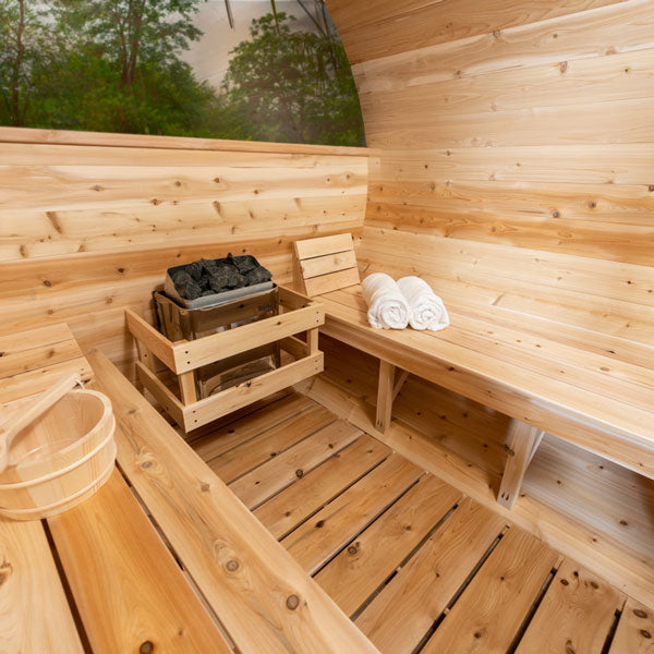 Dundalk Leisurecraft Serenity MP Barrel Cedar Traditional Steam Sauna, Outdoor/Indoor (CTC2245MPW)