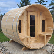 Dundalk Leisurecraft CT Tranquility Barrel Traditional Steam Cedar Sauna, Outdoor/Indoor (CTC2345E)