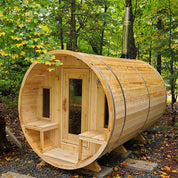 Dundalk Leisurecraft CT Tranquility Barrel Traditional Steam Cedar Sauna, Outdoor/Indoor (CTC2345E)