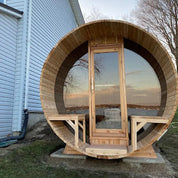 Dundalk Leisurecraft Tranquility MP Barrel Cedar Traditional Steam Sauna, Outdoor/Indoor (CTC2345MPE)