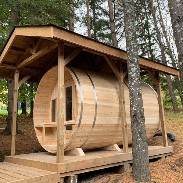 Dundalk Leisurecraft CT Tranquility Barrel Cedar Traditional Steam Sauna, Outdoor/Indoor (CTC2345W)