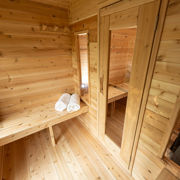 Dundalk Leisurecraft CT Georgian Cabin Cedar Traditional Steam Sauna with Changeroom, Outdoor/Indoor (CTC88CE)