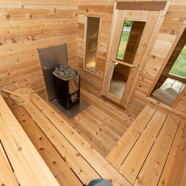 Dundalk Leisurecraft CT Georgian Cabin Cedar Traditional Steam Sauna with Changeroom, Outdoor/Indoor (CTC88CE)