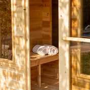 Dundalk Leisurecraft CT Georgian Cabin Cedar Traditional Steam Sauna with Changeroom, Outdoor/Indoor (CTC88CE)