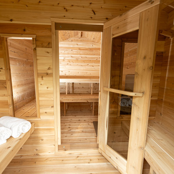 Dundalk Leisurecraft CT Georgian Cabin Cedar Traditional Steam Sauna with Changeroom, Outdoor/Indoor (CTC88CE)