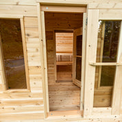 Dundalk Leisurecraft CT Georgian Cabin Cedar Traditional Steam Sauna with Changeroom, Outdoor/Indoor (CTC88CW)