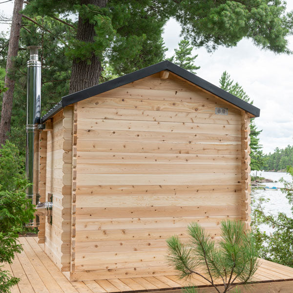 Dundalk Leisurecraft CT Georgian Cabin Cedar Traditional Steam Sauna with Porch, Outdoor/Indoor (CTC88PE)