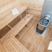 Dundalk Leisurecraft CT Georgian Cabin Cedar Traditional Steam Sauna with Porch, Outdoor/Indoor (CTC88PE)