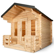 Dundalk Leisurecraft CT Georgian Cabin Cedar Traditional Steam Sauna with Porch, Outdoor/Indoor (CTC88PE)