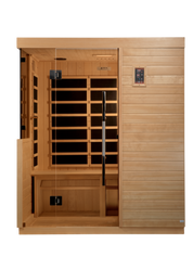 Dynamic Saunas Bilbao 3 Person Ultra Low EMF FAR Infrared Indoor Sauna, Canadian Hemlock (DYN-5830-01)