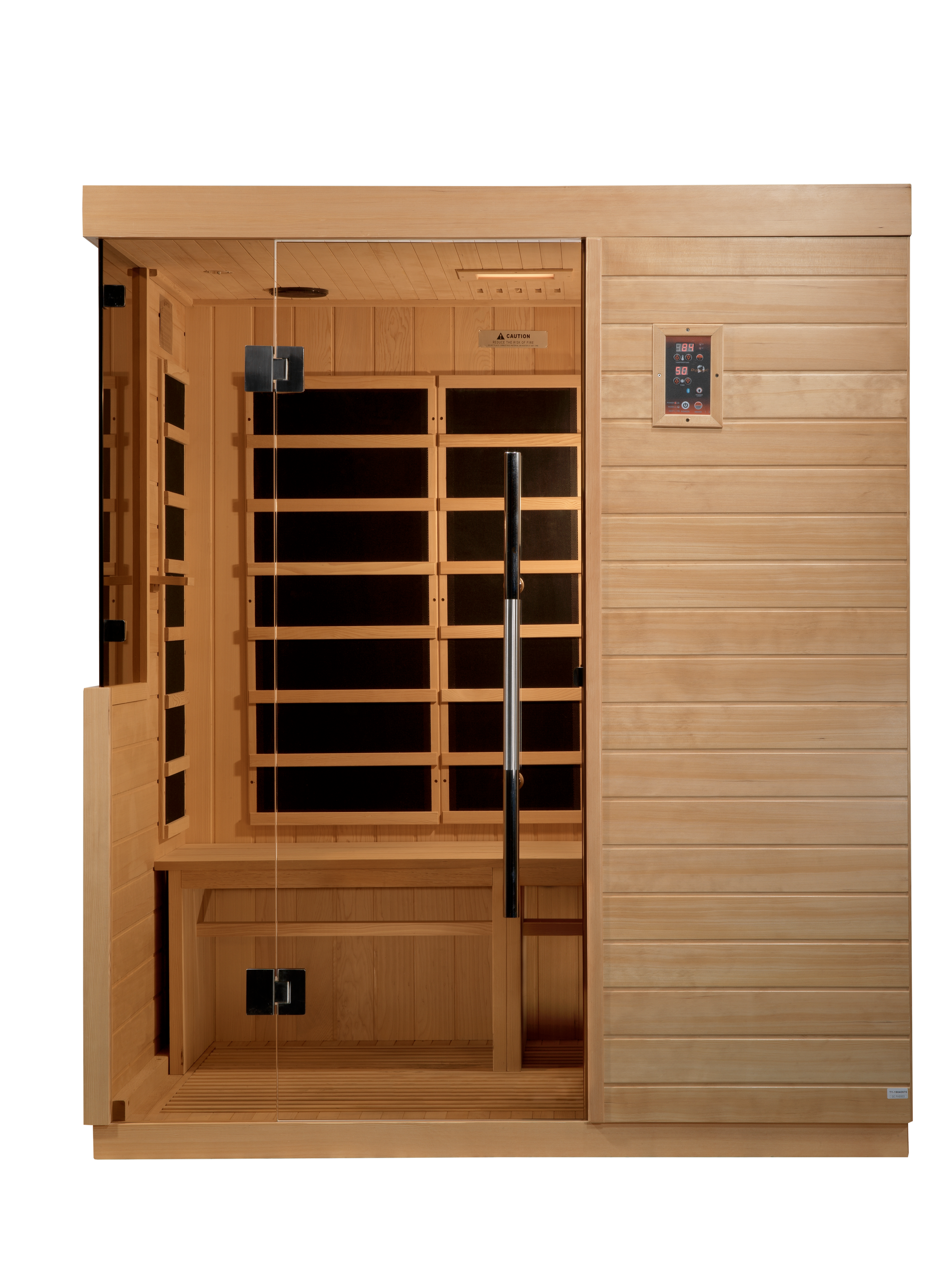 Dynamic Saunas Bilbao 3 Person Ultra Low EMF FAR Infrared Indoor Sauna, Canadian Hemlock (DYN-5830-01)