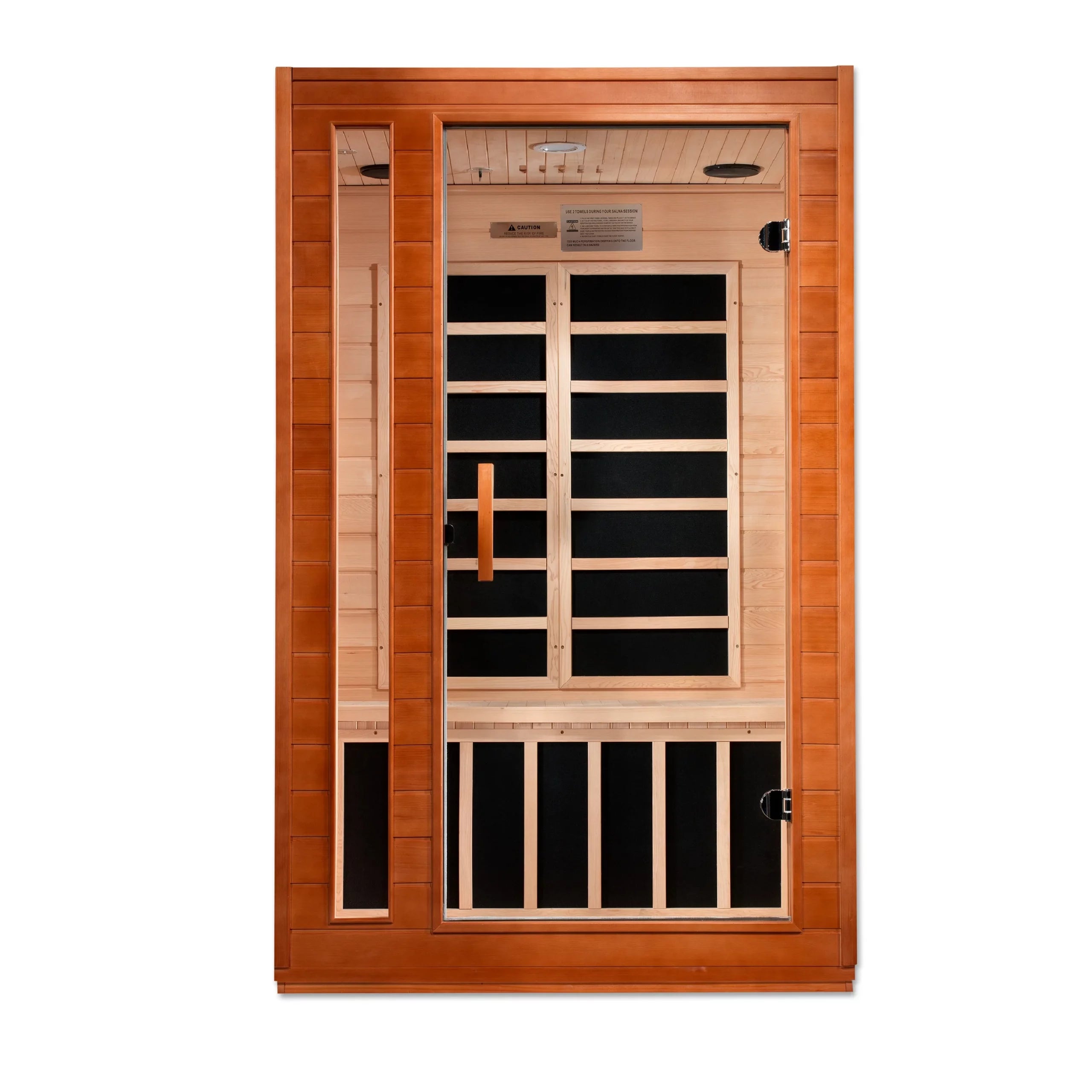 Dynamic Saunas Cardoba 2 Person Ultra Low EMF FAR Infrared Indoor Sauna, Natural Hemlock (DYN-6203-01)