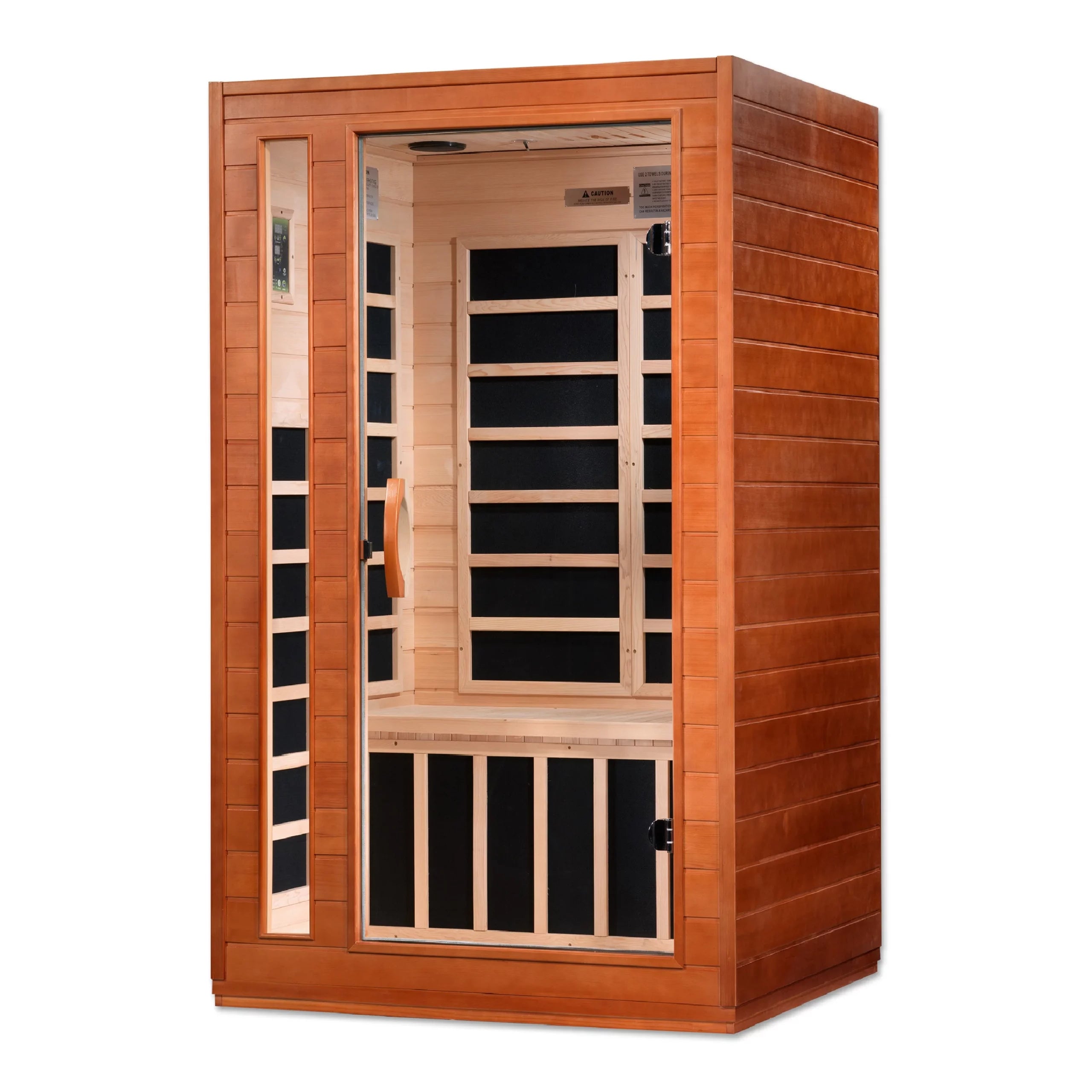 Dynamic Saunas Cardoba 2 Person Ultra Low EMF FAR Infrared Indoor Sauna, Natural Hemlock (DYN-6203-01)