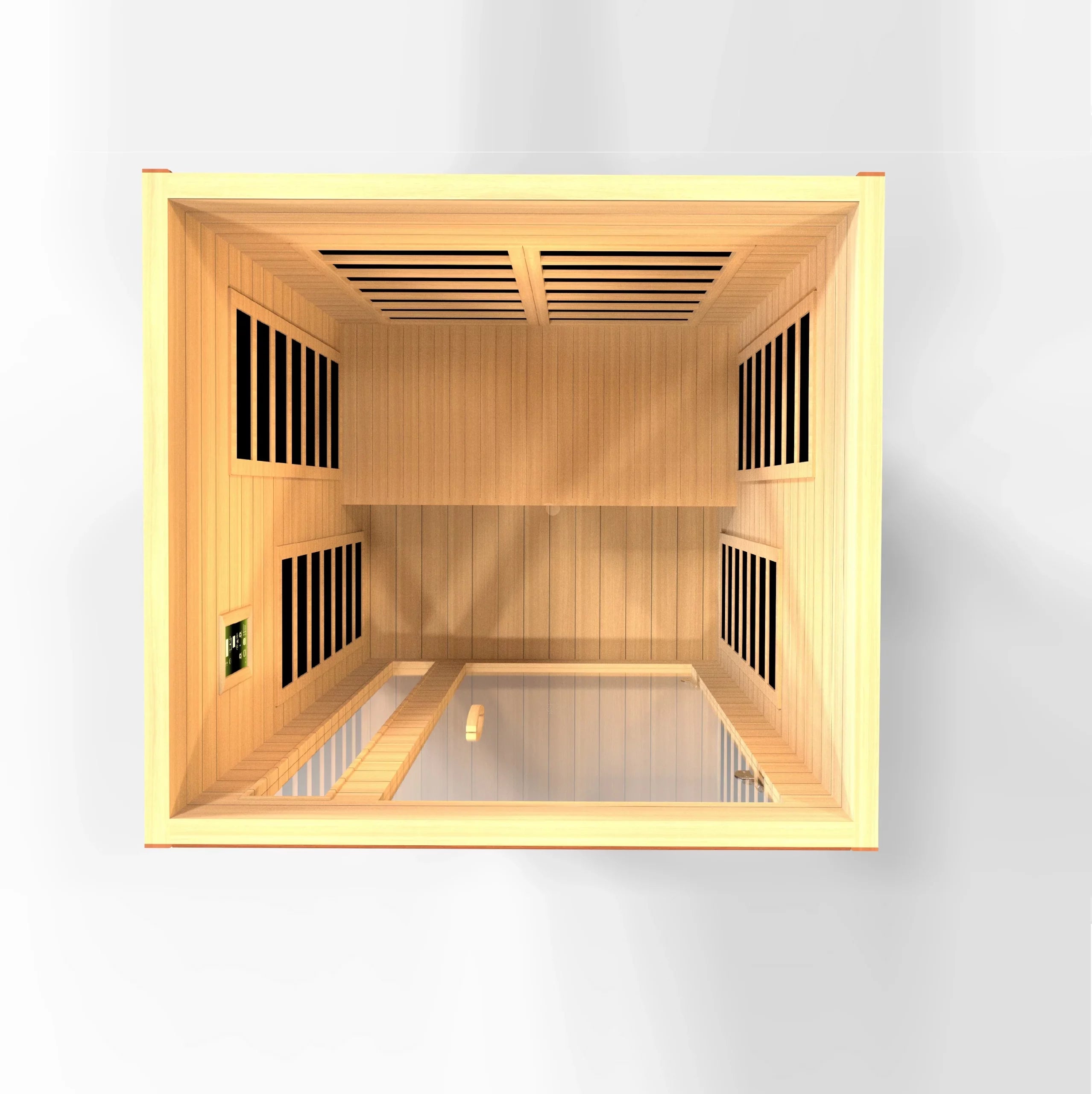 Dynamic Saunas Cardoba 2 Person Ultra Low EMF FAR Infrared Indoor Sauna, Natural Hemlock (DYN-6203-01)