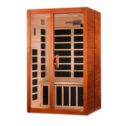 Dynamic Saunas Elite Santiago Elite 2 Person Ultra Low EMF FAR Infrared Indoor Sauna, Natural Hemlock (DYN-6209-02)