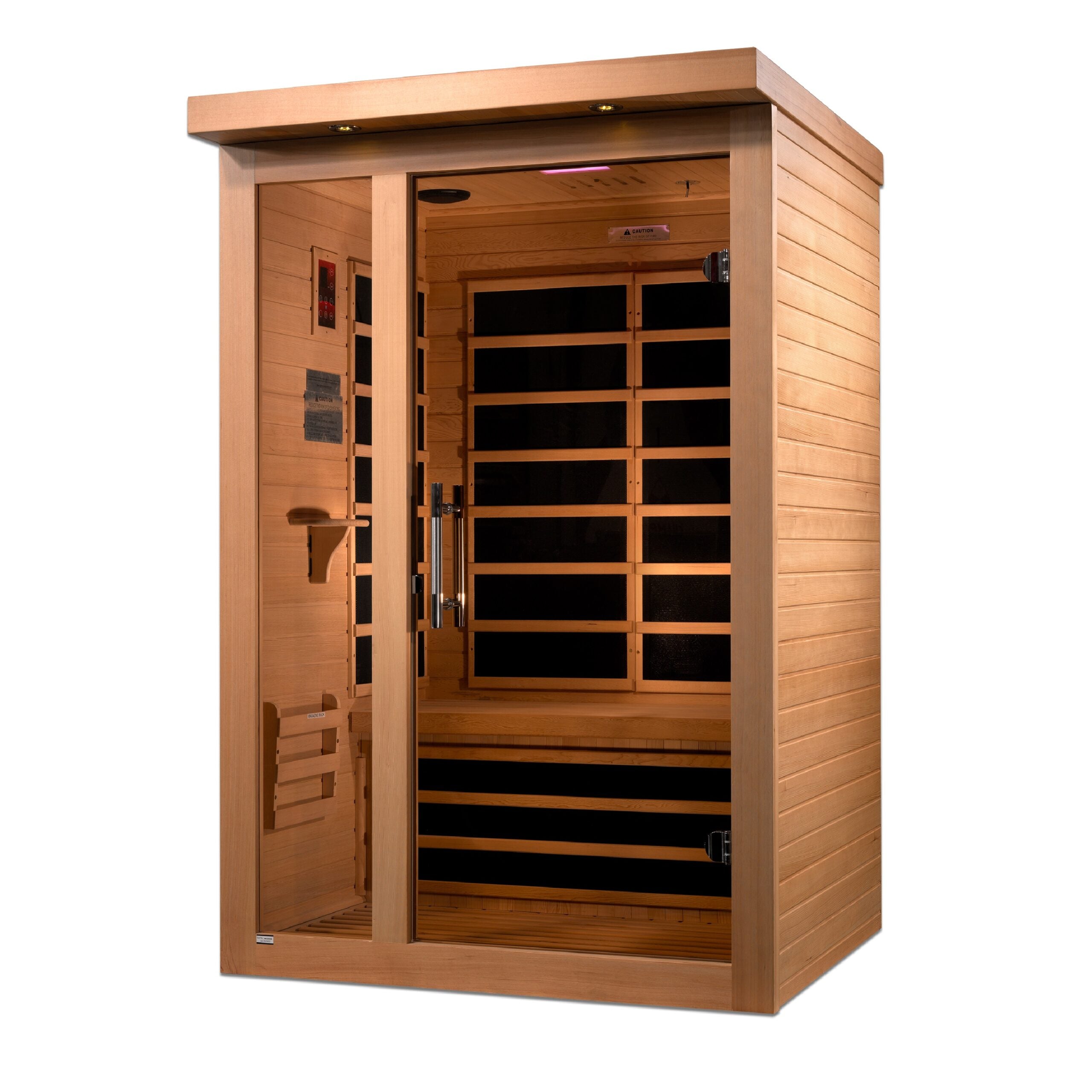 Dynamic Saunas Llumeneres Select Ultra Low EMF 2 Person Indoor Sauna, Natural Hemlock (DYN-6215-02)