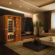 Golden Designs Dynamic Saunas Vittoria Edition 2 Person Indoor LOW EMF, Natural Hemlock (DYN-6220-01)