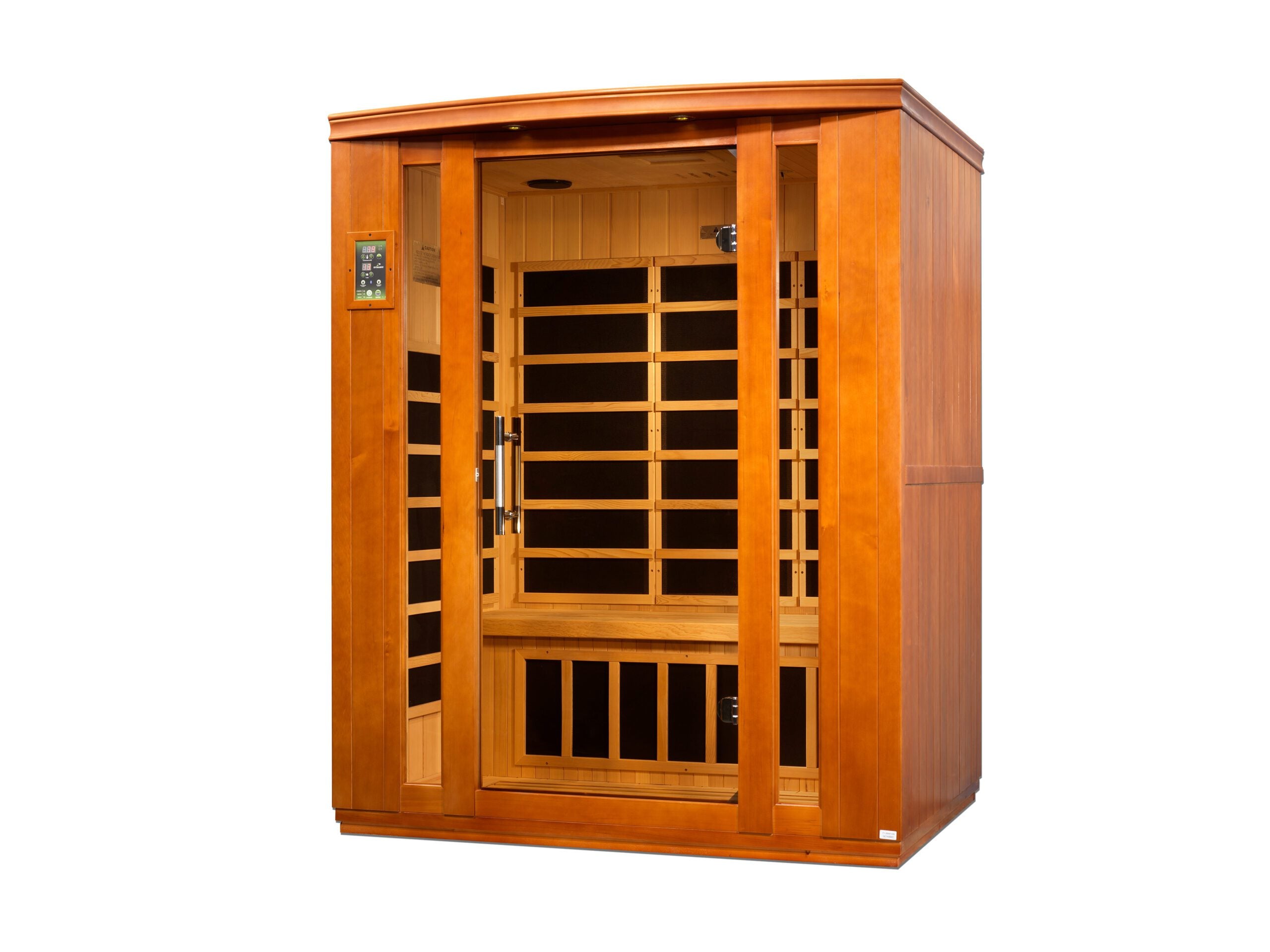 Golden Designs Dynamic Saunas Bellagio LOW EMF 3 Person Indoor Sauna, Natural Hemlock (DYN-6306-02)