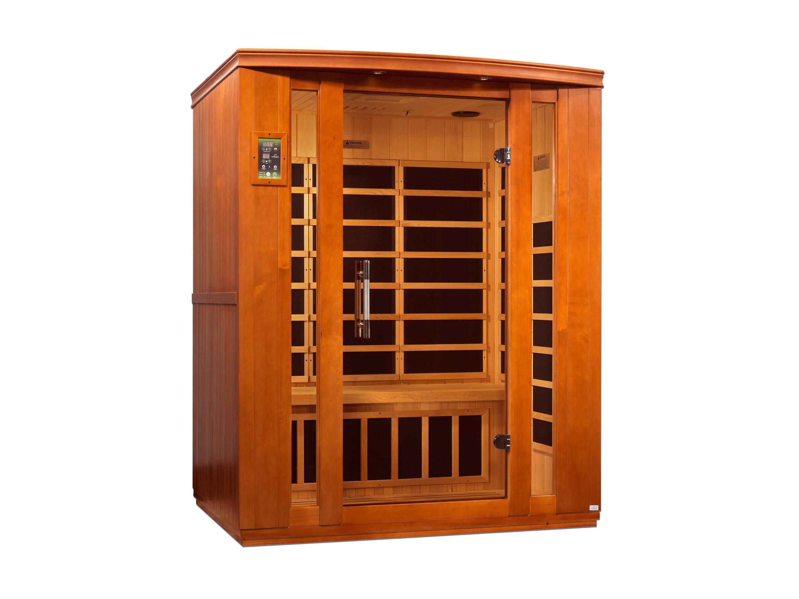 Golden Designs Dynamic Saunas Bellagio LOW EMF 3 Person Indoor Sauna, Natural Hemlock (DYN-6306-02)