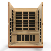 Golden Designs Dynamic Saunas Bellagio LOW EMF 3 Person Indoor Sauna, Natural Hemlock (DYN-6306-02)