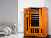 Golden Designs Dynamic Saunas Bellagio LOW EMF 3 Person Indoor Sauna, Natural Hemlock (DYN-6306-02)