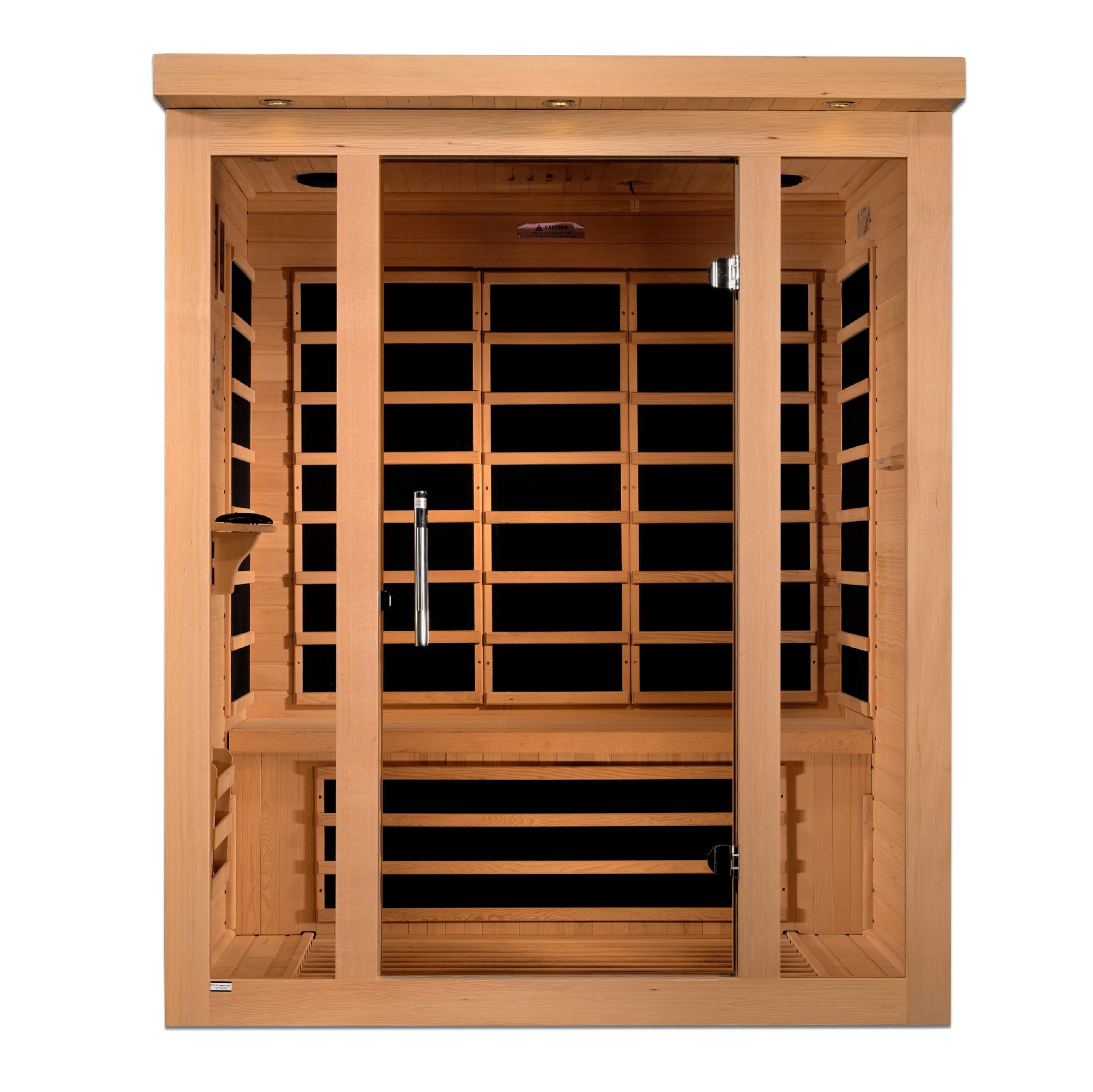 Dynamic Saunas Vila Select 3 Person Ultra Low EMF Indoor Sauna, Natural Hemlock (DYN-6315-02)