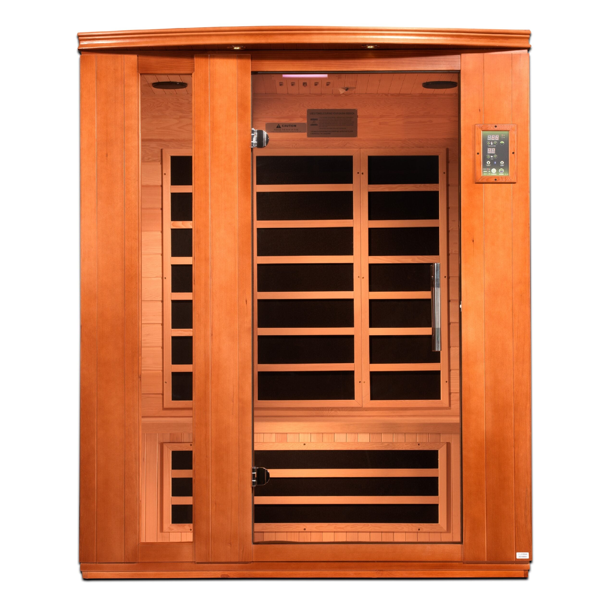 Dynamic Saunas Lugano 3 Person Ultra Low EMF Far Infrared Indoor Sauna, Natural Hemlock (DYN-6336-02)