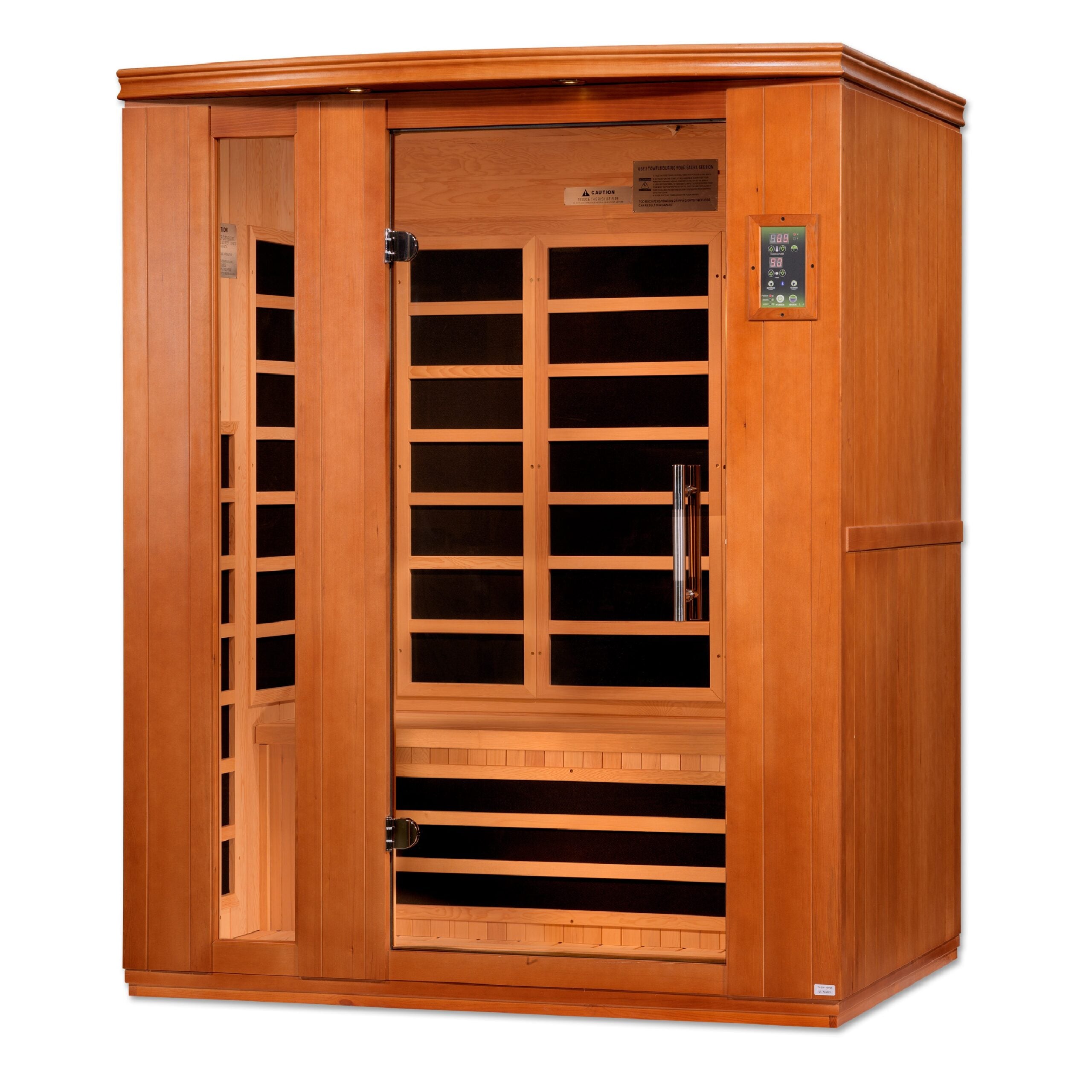 Dynamic Saunas Lugano 3 Person Ultra Low EMF Far Infrared Indoor Sauna, Natural Hemlock (DYN-6336-02)