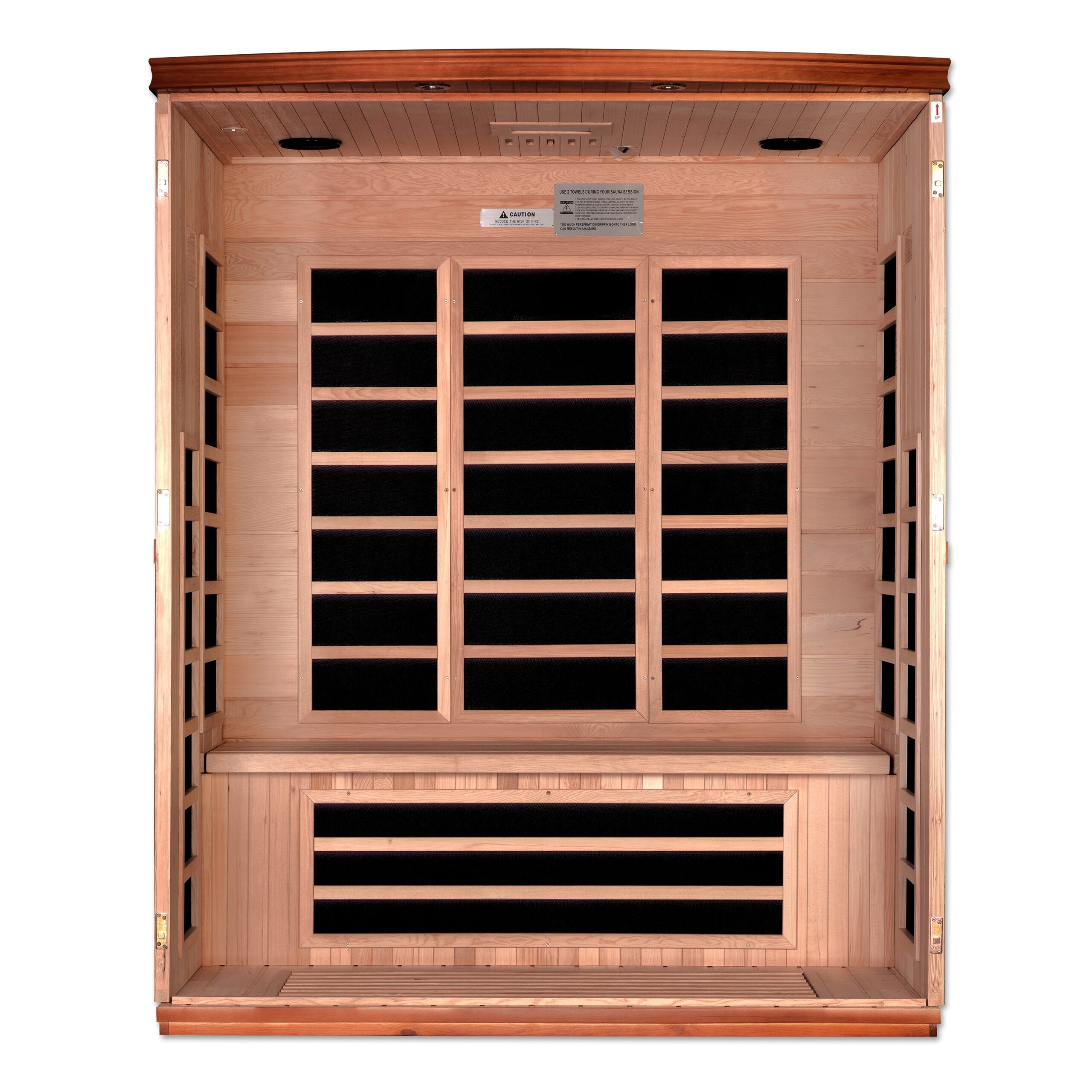 Dynamic Saunas Lugano 3 Person Ultra Low EMF Far Infrared Indoor Sauna, Natural Hemlock (DYN-6336-02)