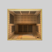 Dynamic Saunas Lugano 3 Person Ultra Low EMF Far Infrared Indoor Sauna, Natural Hemlock (DYN-6336-02)