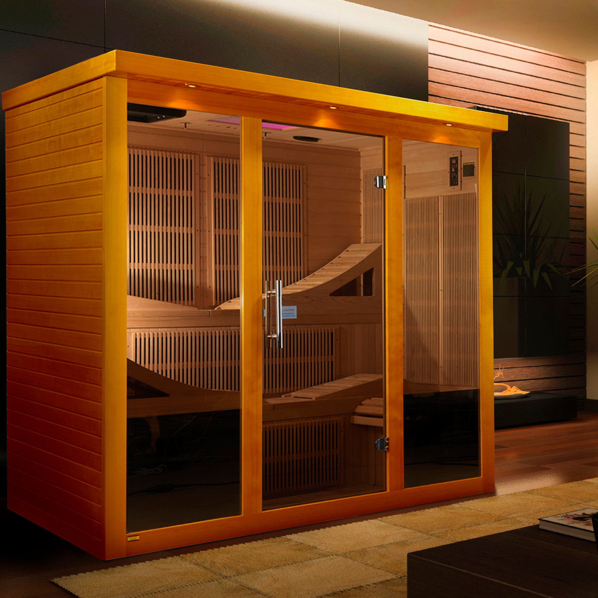 Golden Designs ELITE GDINA Low EMF Far Infrared Indoor Sauna, Natural Hemlock (GDI-6106-01)