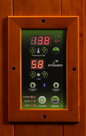 Dynamic Saunas Ultra Low EMF Far Infrared Indoor Sauna, Barcelona Elite Edition, Natural Hemlock (DYN-6106-01)