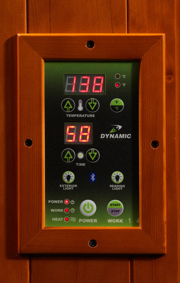 Dynamic Saunas Barcelona 1-2 Person Low EMF Infrared Indoor Sauna, Natural Hemlock (DYN-6106-01)