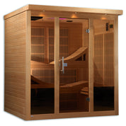 Dynamic Saunas Near Zero EMF Far IR Indoor Sauna 6 Person, Natural Hemlock (GDI-6996-01)