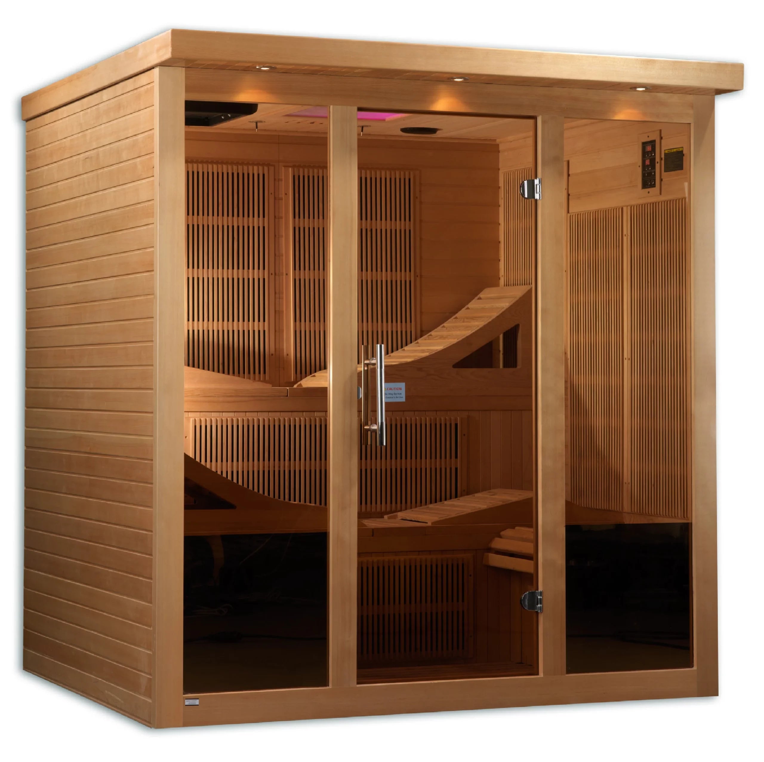 Dynamic Saunas Near Zero EMF Far IR Indoor Sauna 6 Person, Natural Hemlock (GDI-6996-01)