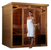 Dynamic Saunas Near Zero EMF Far IR Indoor Sauna 6 Person, Natural Hemlock (GDI-6996-01)