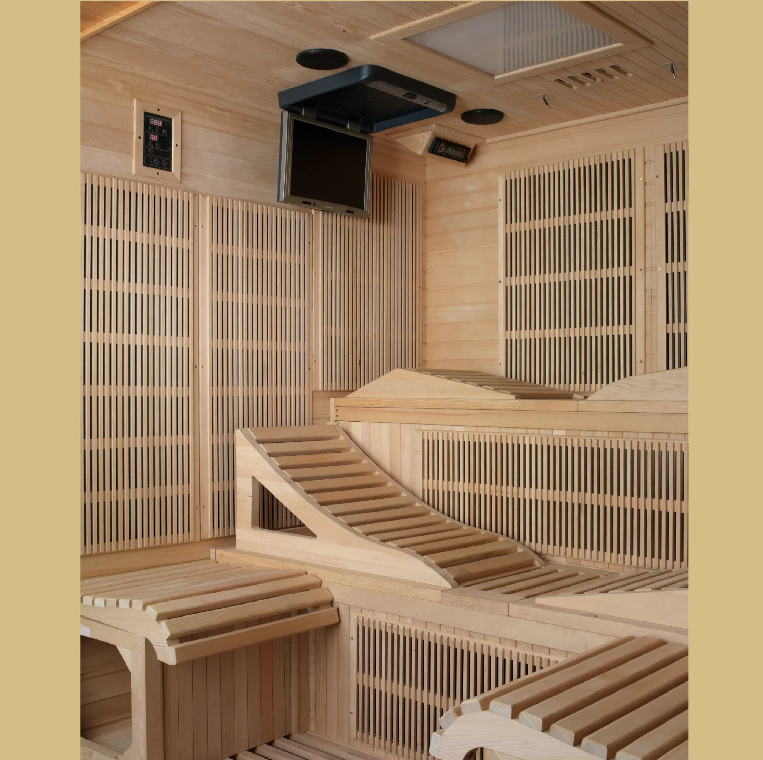 Dynamic Saunas Near Zero EMF Far IR Indoor Sauna 6 Person, Natural Hemlock (GDI-6996-01)