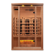 Golden Designs 2 Person Full-Spectrum Near Zero EMF FAR Infrared Indoor Sauna with Himalayan Salt Bar, Canadian Hemlock (GDI-8020-02)