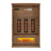 Golden Designs 2 Person Full-Spectrum Near Zero EMF FAR Infrared Indoor Sauna with Himalayan Salt Bar, Canadian Hemlock (GDI-8020-02)