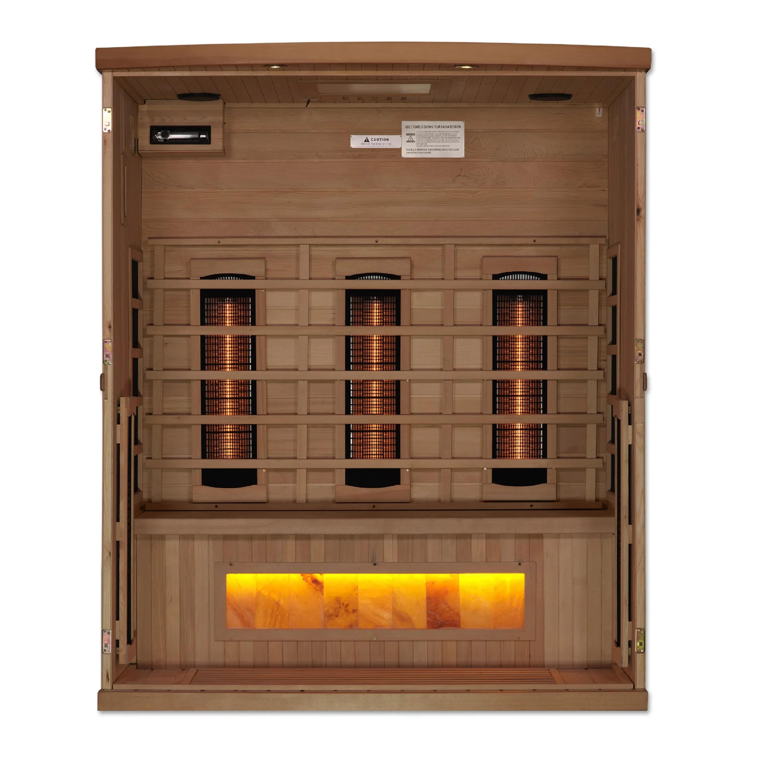 Golden Designs Reserve Edition Full-Spectrum Indoor Sauna with Himalayan Salt Bar, Canadian Hemlock (GDI-8030-02)