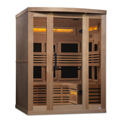 Golden Designs 3-Person Full Spectrum PureTech Near Zero EMF FAR Infrared Indoor Sauna with Himalayan Salt Bar, Canadian Hemlock (GDI-8230-01)